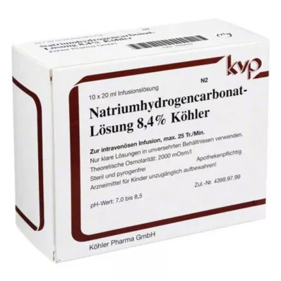 NATRIUMHYDROGENCARBONAT-Solución 8,4% Köhler, 10X20 ml NATRIUMHYDROGENCARBONAT-Solución 8,4% Köhler, 10X20 ml