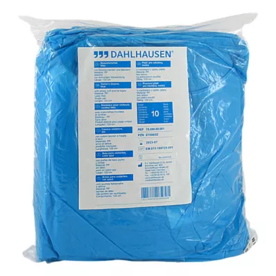 BESUCHERKITTEL con puño de punto para atar 120x144 cm azul, 10 uds