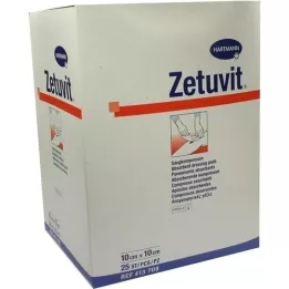 ZETUVIT Compresas absorbentes estériles 10x10 cm, 25 uds