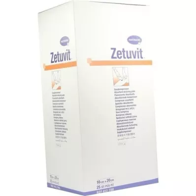 ZETUVIT Compresas absorbentes estériles 10x20 cm, 25 uds