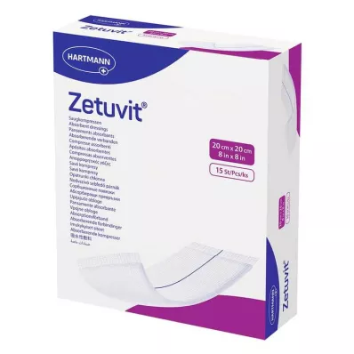 ZETUVIT Compresas absorbentes estériles 20x20 cm, 15 uds ZETUVIT Compresas absorbentes estériles 20x20 cm, 15 uds