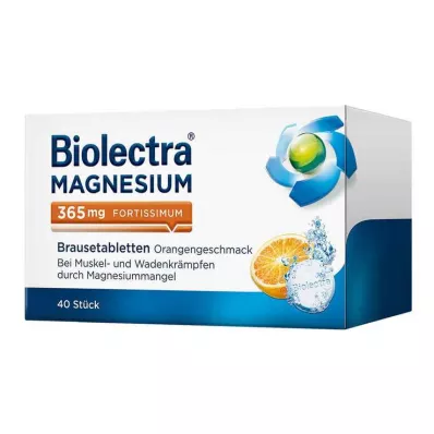 Biolectra® MAGNESIUM 365 mg tabletas efervescentes fortissimum sabor naranja, 40 st