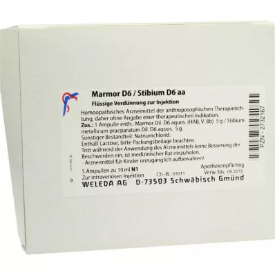 Ampollas de mármol D 6 / Stibium D 6 AA, 5x10 ml