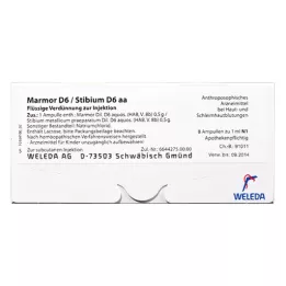 MARMOR D 6/Stibium D 6 aa Ampollas, 50X10 ml