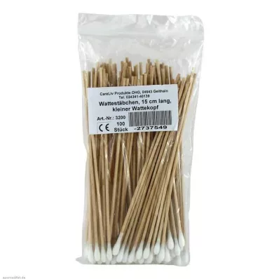 Bastoncillos de algodón con cabezal de algodón 15 cm pequeños, 100 piezas