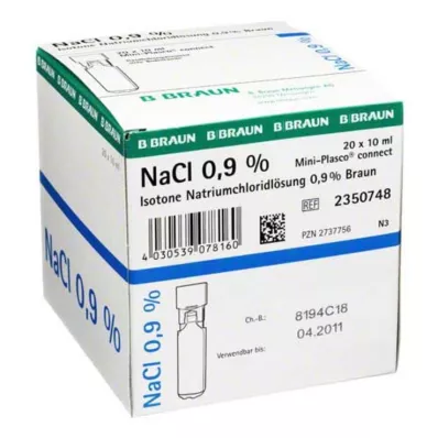 KOCHSALZLÖSUNG 0,9% Miniplasco connect, 20X10 ml KOCHSALZLÖSUNG 0,9% Miniplasco connect, 20X10 ml