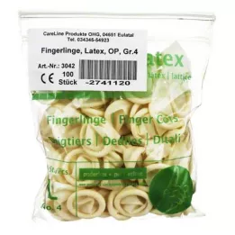 FINGERLING Látex OP Talla 4, 100 unidades