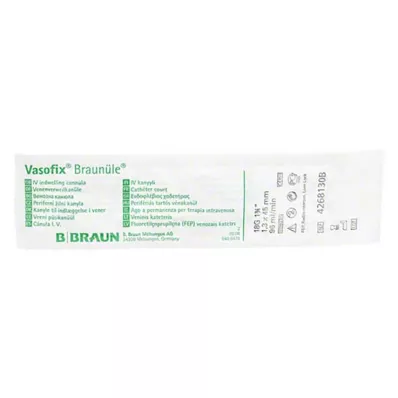 VASOFIX Tubo marrón 18 G 45 mm verde, 1 ud