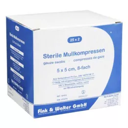 MULLKOMPRESSEN 5x5 cm estéril 8x, 25X2 St