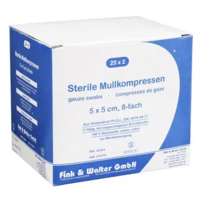 MULLKOMPRESSEN 5x5 cm estéril 8x, 25X2 St