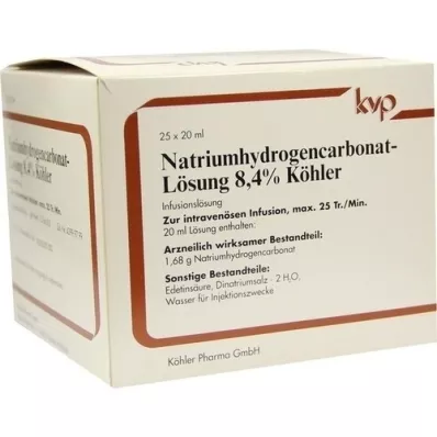 NATRIUMHYDROGENCARBONAT-Solución 8,4% Köhler, 25X20 ml