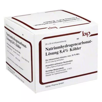 NATRIUMHYDROGENCARBONAT-Solución 8,4% Köhler, 25X20 ml
