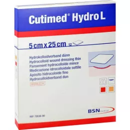 CUTIMED Hydro L Apósito hidrocoloide fino 5x25 cm, 12 uds