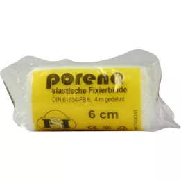 PORENA Venda de gasa elástica 6 cm blanca con cello, 1 ud