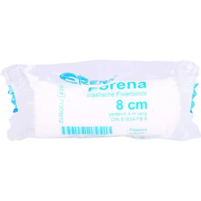 PORENA Venda de gasa elástica 8 cm blanca con cello, 1 ud