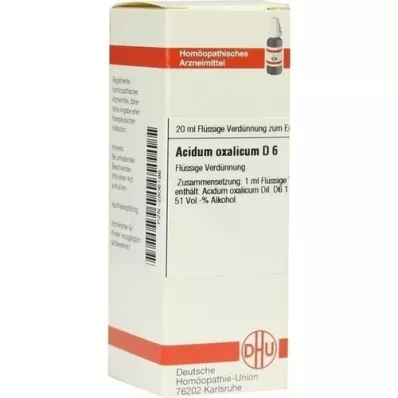 ACIDUM OXALICUM D 6 Dilución, 20 ml