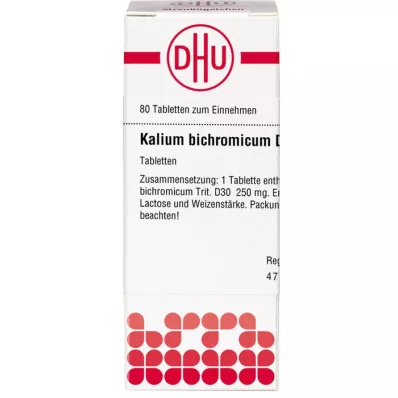 KALIUM BICHROMICUM D 30 comprimidos, 80 uds