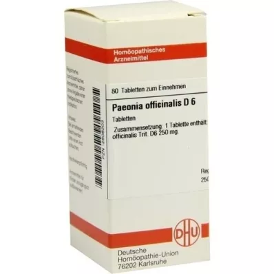 PAEONIA OFFICINALIS D 6 pastillas, 80 uds