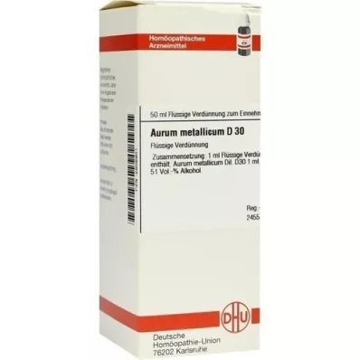 AURUM METALLICUM D 30 Dilución, 50 ml