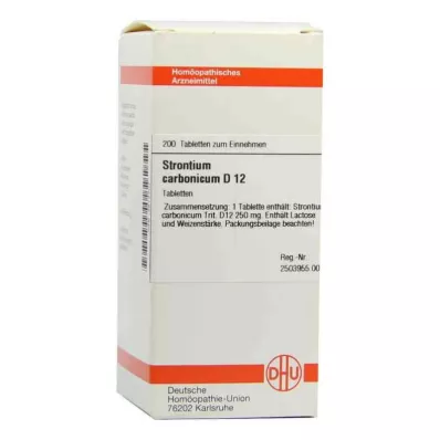Tabletas de estroncio carbonicum D12 (200 piezas)