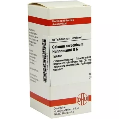 CALCIUM CARBONICUM Hahnemanni D 6 Comprimidos, 80 uds
