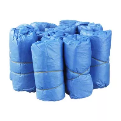 Cubrezapatos desechables de plástico azul, 100 uds