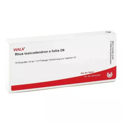 RHUS TOXICODENDRON E foliis D 6 Ampollas, 10X1 ml