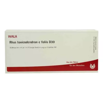 RHUS TOXICODENDRON E foliis D 30 Ampollas, 10X1 ml