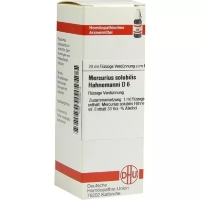 MERCURIUS SOLUBILIS Hahnemanni D 6 Dilución, 20 ml