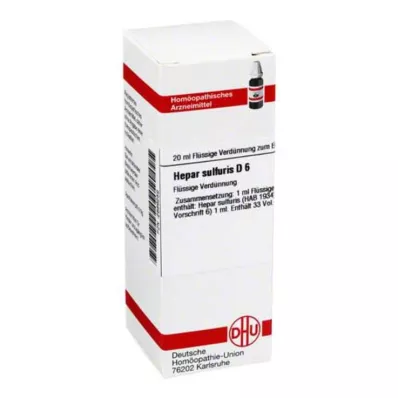 DHU Hepar sulfuris D 6 dilución, 20 ml