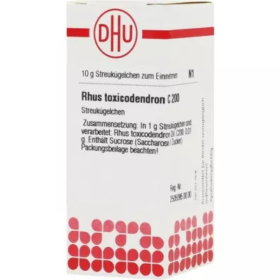 RHUS TOXICODENDRON C 200 glóbulos, 10 g