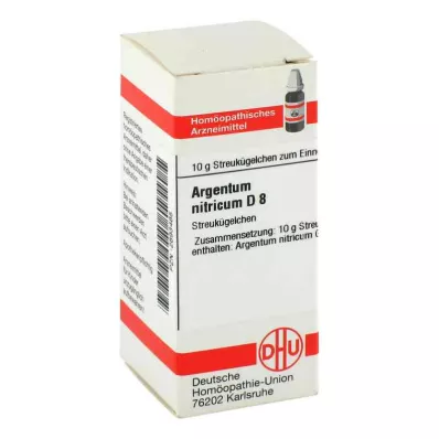 ARGENTUM NITRICUM D 8 glóbulos, 10 g