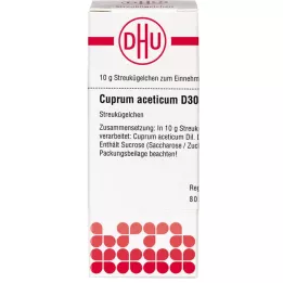 CUPRUM ACETICUM D 30 glóbulos, 10 g