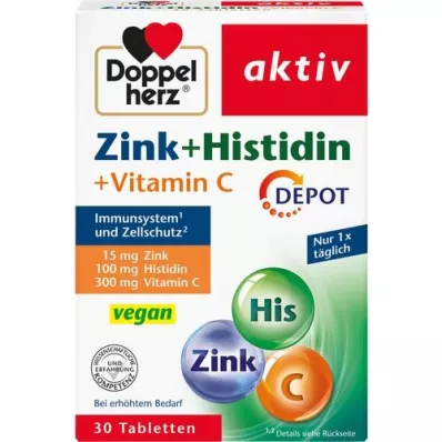 DOPPELHERZ Zinc+Histidina Depot Comprimidos activos, 30 uds