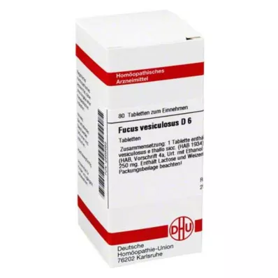 DHU Fucus vesiculosus D 6 tabletas, 80 piezas