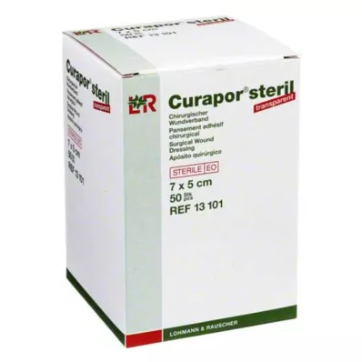 CURAPOR Apósito estéril transparente 5x7 cm, 50 uds