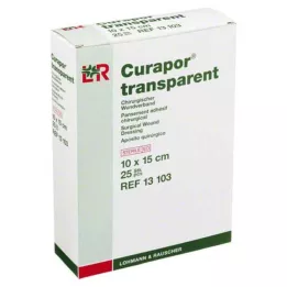 CURAPOR Apósito estéril transparente 10x15 cm, 25 uds