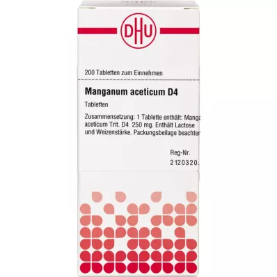 MANGANUM ACETICUM D 4 pastillas, 200 uds
