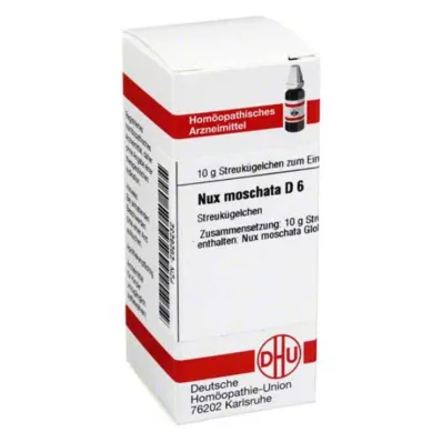 DHU Nux moschata D 6 glóbulos, 10 g