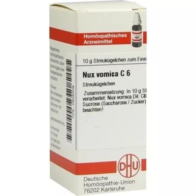 NUX VOMICA C 6 glóbulos, 10 g