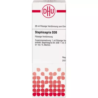 STAPHISAGRIA D 30 Dilución, 20 ml