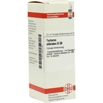TARTARUS STIBIATUS D 30 Dilución, 20 ml