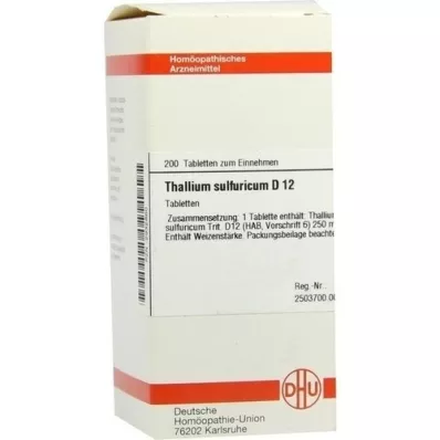 THALLIUM SULFURICUM D 12 comprimidos, 200 uds