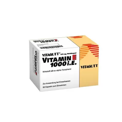 VITAGUTT Vitamina E 1000 cápsulas blandas, 60 uds