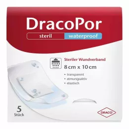 DRACOPOR apósito impermeable 8x10 cm estéril, 5 uds
