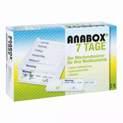 ANABOX Dosificador semanal 7 días blanco, 1 ud ANABOX Dosificador semanal 7 días blanco, 1 ud