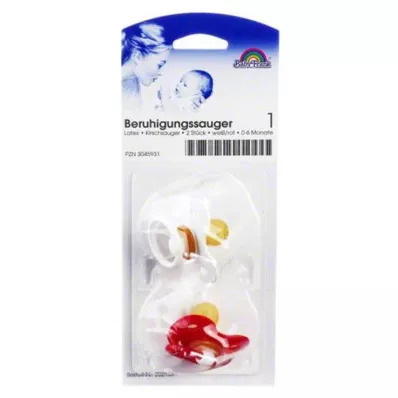SAUGER Látex de cereza talla 1 0-6 meses blanco/rojo, 2 uds