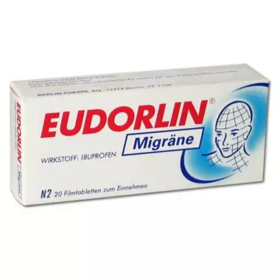 Tabletas recubiertas de película para migraña Eudorlin, 20 piezas