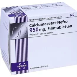 CALCIUMACETAT NEFRO 950 mg comprimidos recubiertos con película, 100 uds