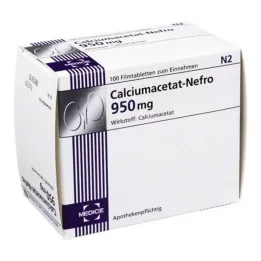 CALCIUMACETAT NEFRO 950 mg comprimidos recubiertos con película, 100 uds